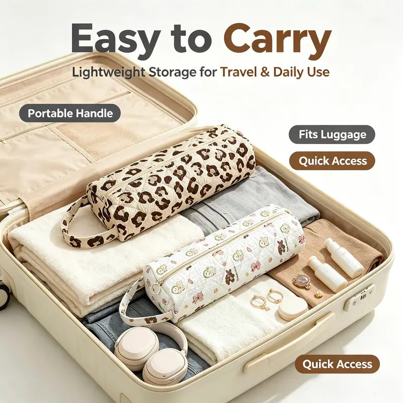 Quilted Multi-Purpose Storage Bag - Portable Cosmetic & Toiletry Organizer | Buy 1 Get 1 Free