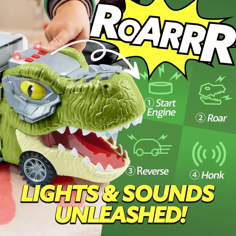 Ultimate Dinosaur Transport Truck Set with Launching Action & Storage Compartments