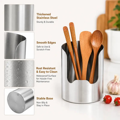 Keep Your Kitchen Neat & Tidy with Premium Stainless Steel Utensil Holder | Buy 1 Get 1 Free