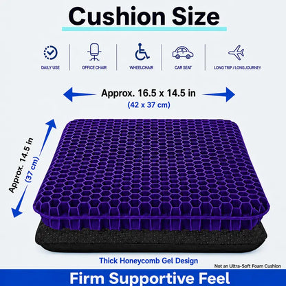 Ergonomic Honeycomb Gel Seat Cushion for Pain Relief & Pressure Release
