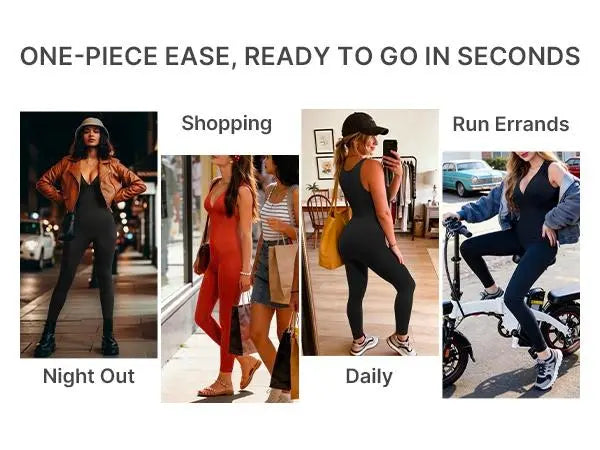 Women's Seamless Tummy Control Jumpsuit Sleeveless Ribbed Bodycon Romper