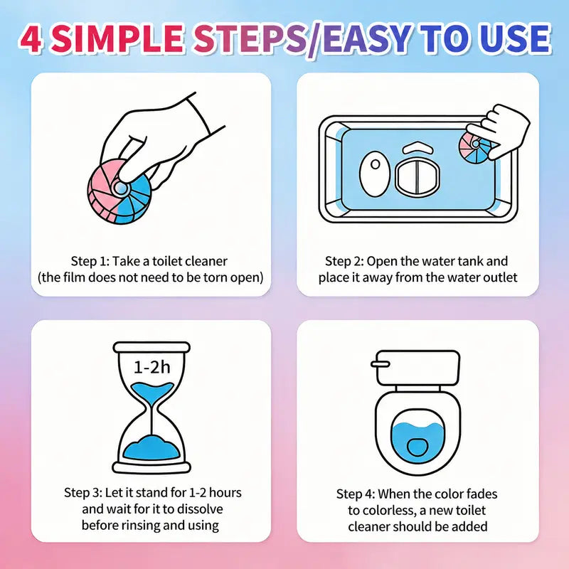Automatic Toilet Bowl Cleaner Tablets – Deep Stain Removal & Instant Deodorizing