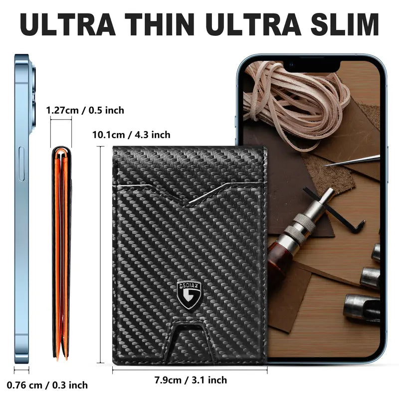 Ultra-Slim RFID Blocking Carbon Fiber Bifold Wallet