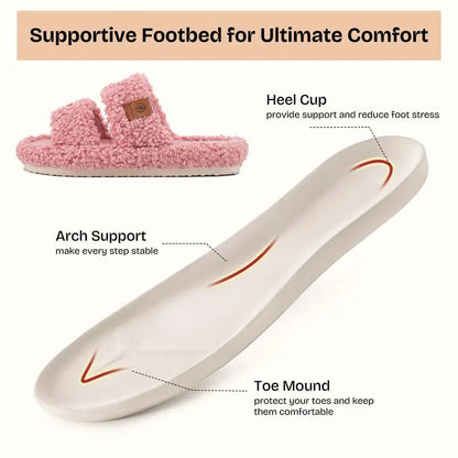 Step into Cloud-Like Comfort with Ultra-Soft Fuzzy Double-Strap Slippers
