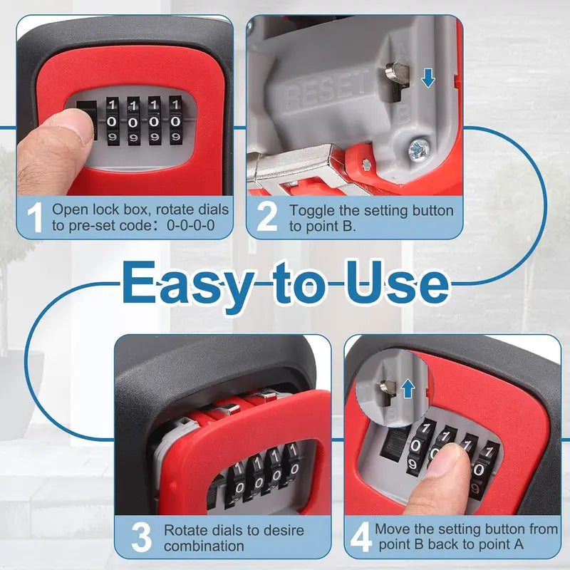 Ultra-Secure Weatherproof Wall Mount Key Lockbox for Effortless Keyless Entry | Buy 1 Get 1 Free