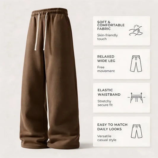 Ultra-Soft Wide-Leg Baggy Sweatpants (4-Pack) | Buy 1 Get 1 Free