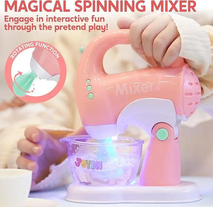 Kids Play Kitchen Appliances Set with Realistic Lights & Sounds