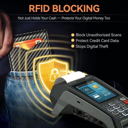 Ultra-Slim RFID Blocking Carbon Fiber Bifold Wallet