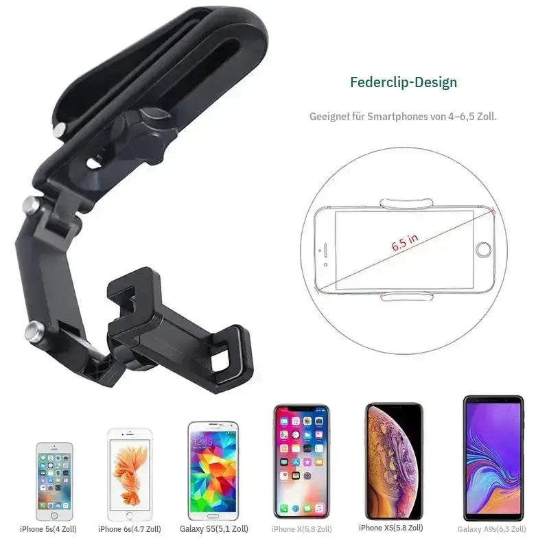 360° Retractable Sun Visor Car Phone Mount Holder