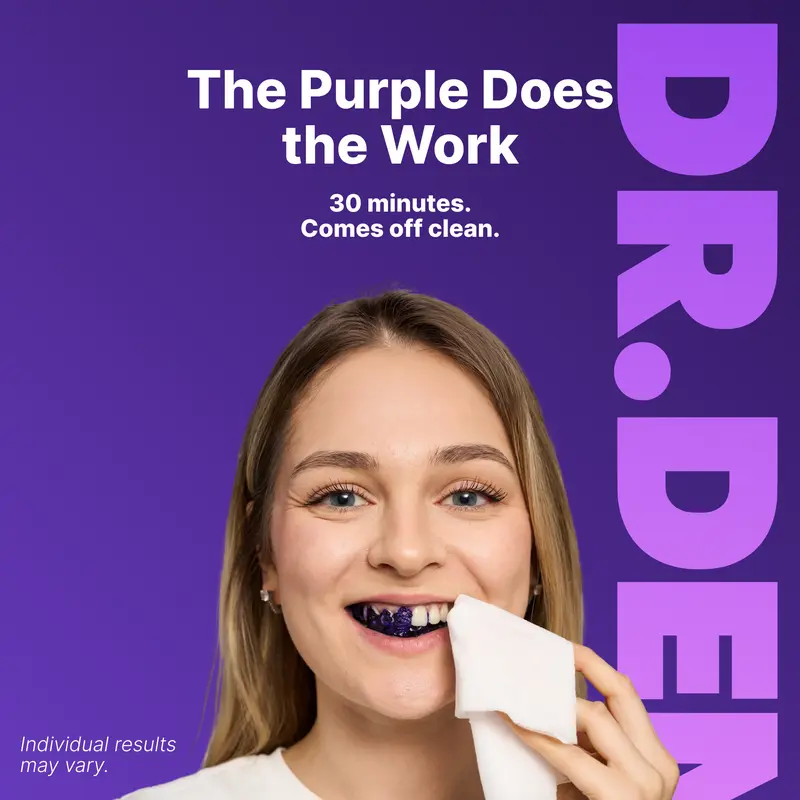 Purple Teeth Whitening Strips: Brighten Teeth & Remove Stains Safely