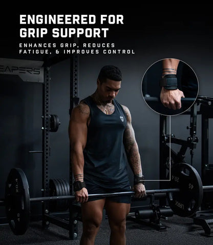 Pro Grip Lifting Straps with Neoprene Wrist Support for Heavy Pulls