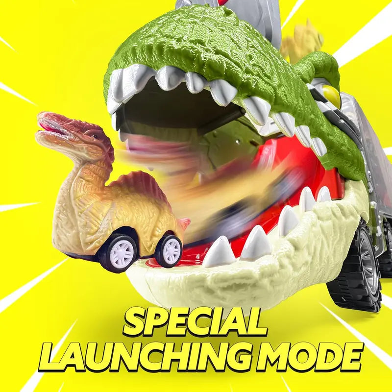 Ultimate Dinosaur Transport Truck Set with Launching Action & Storage Compartments