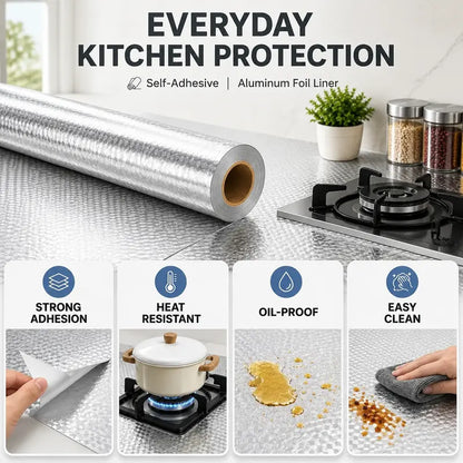 Oil-Proof Self-Adhesive Aluminum Foil Kitchen Backsplash Sticker | Buy 1 Get 1 Free