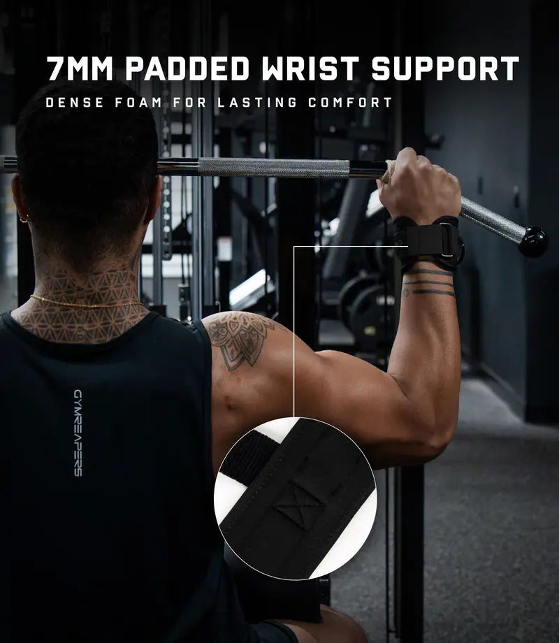 Pro Grip Lifting Straps with Neoprene Wrist Support for Heavy Pulls