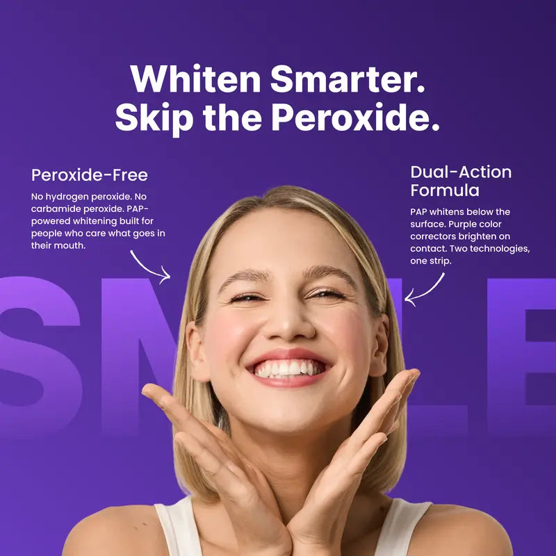 Purple Teeth Whitening Strips: Brighten Teeth & Remove Stains Safely
