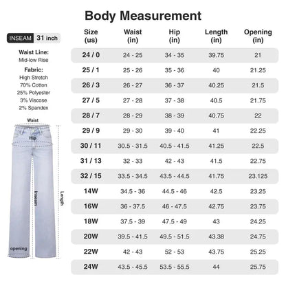 Ultra-Stretchy BBL Fit Wide Leg Denim Jeans with Tummy Control
