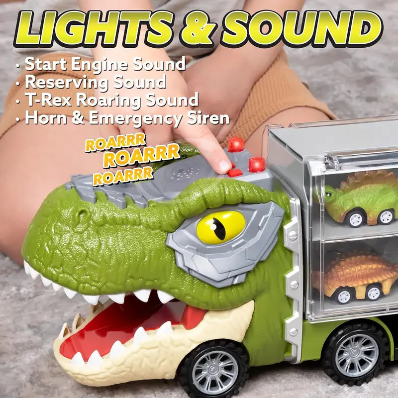 Ultimate Dinosaur Transport Truck Set with Launching Action & Storage Compartments