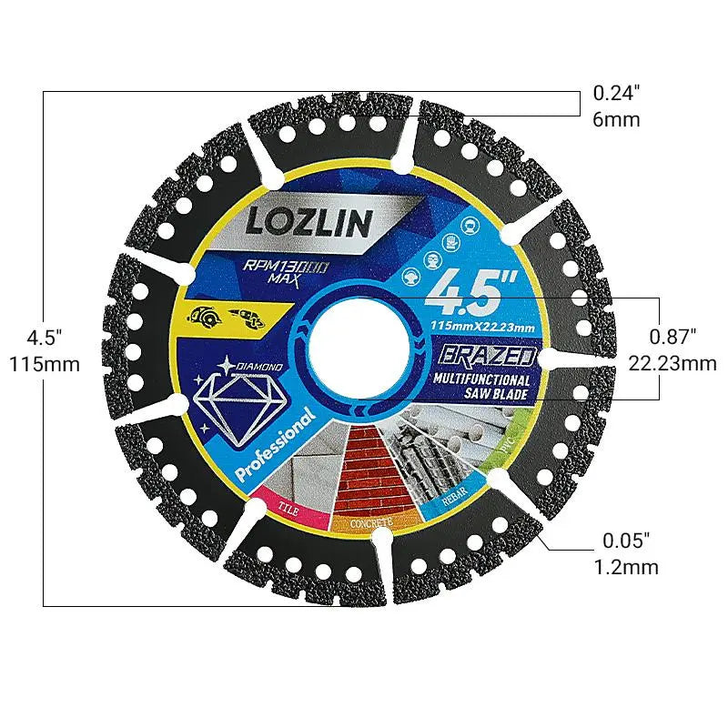 4.5 inch multi-material cutting blades, 3-piece set