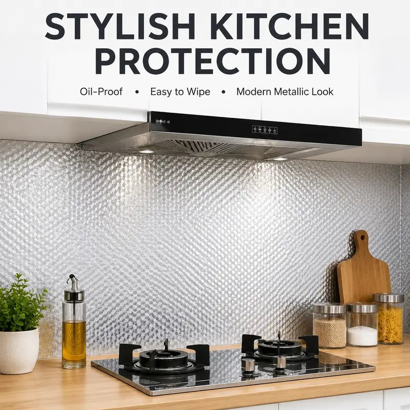 Oil-Proof Self-Adhesive Aluminum Foil Kitchen Backsplash Sticker | Buy 1 Get 1 Free