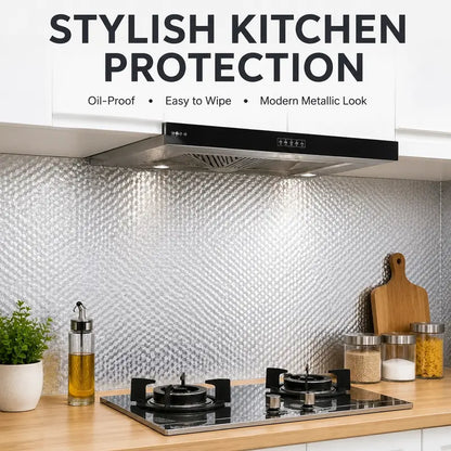Oil-Proof Self-Adhesive Aluminum Foil Kitchen Backsplash Sticker | Buy 1 Get 1 Free