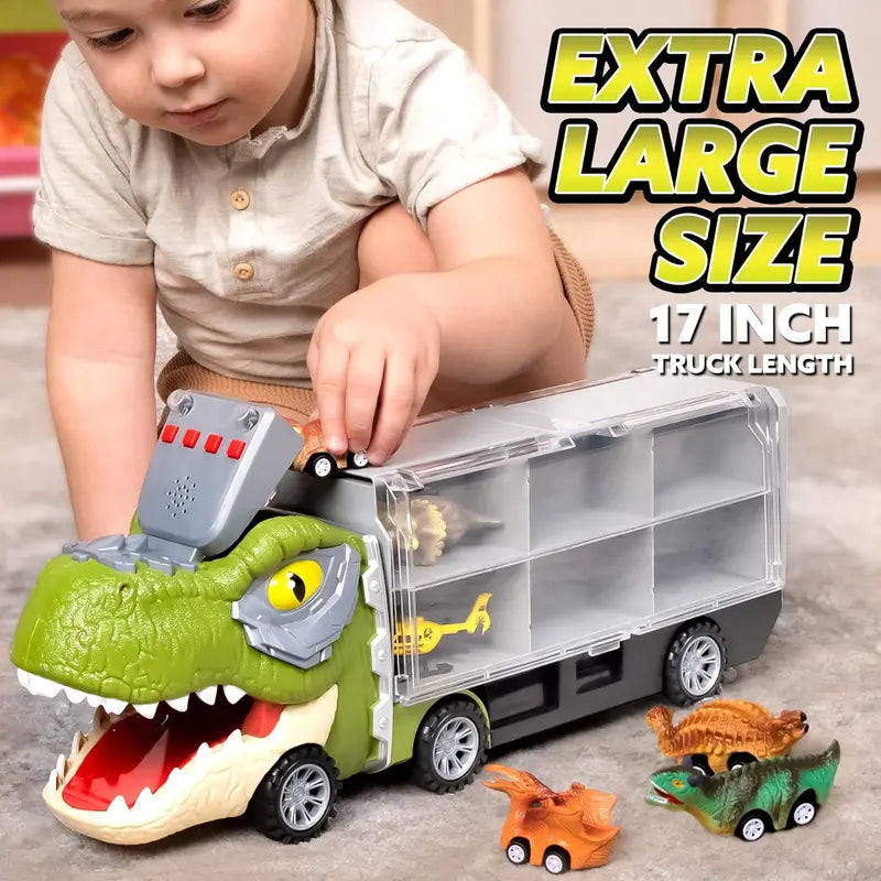 Ultimate Dinosaur Transport Truck Set with Launching Action & Storage Compartments