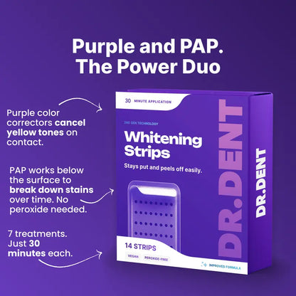 Purple Teeth Whitening Strips: Brighten Teeth & Remove Stains Safely