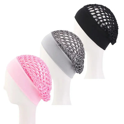 Stretchy Wide-Edge Mesh Hair Net Bonnet for Friction-Free Sleep | 2 Pack per Set