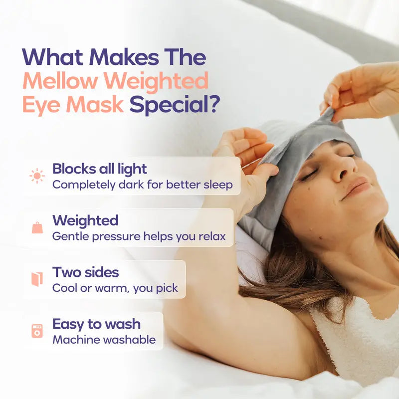 Weighted Sleep Mask with 99% Blackout & Dual Cooling-Plush Comfor