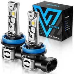 6000K LED Headlight Bulbs with Cooling Fan - 2-Pack