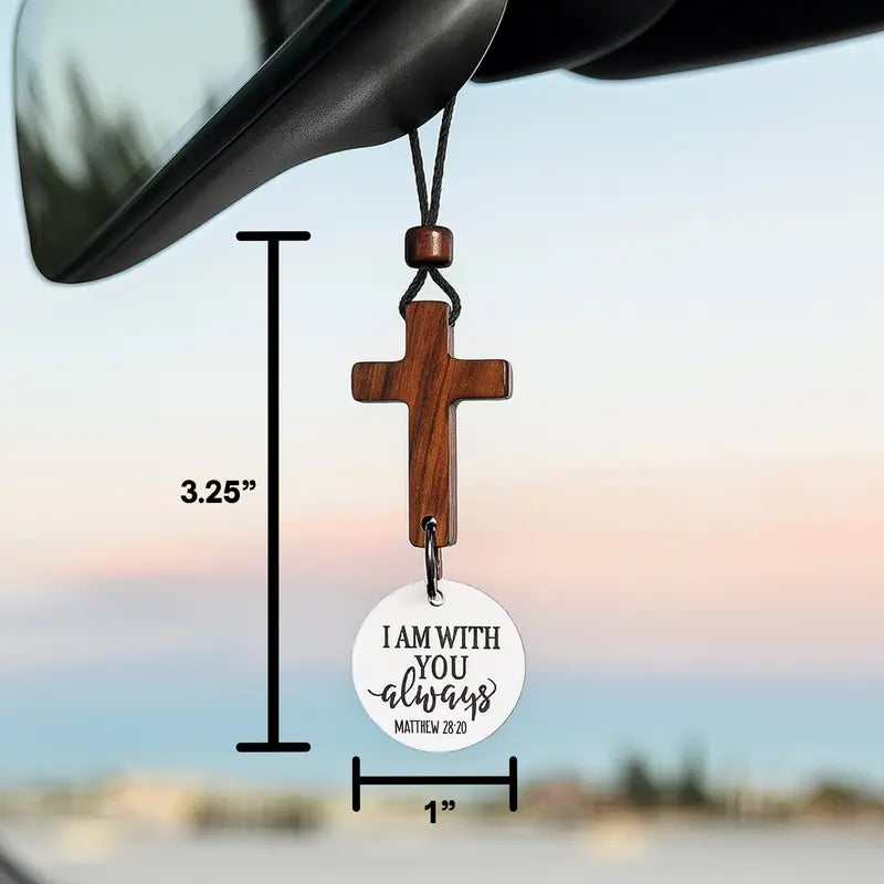 Daily Bible verse rearview mirror cross - original product image