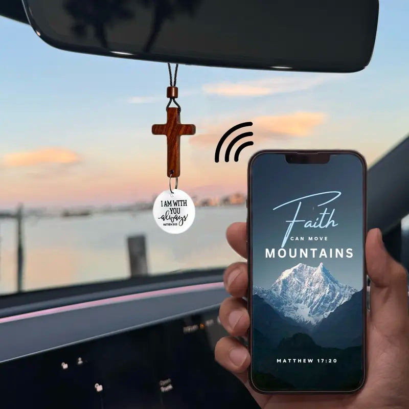 Daily Bible verse rearview mirror cross - original product image