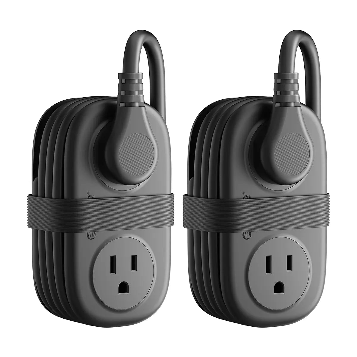 Black travel power strips - two-piece set