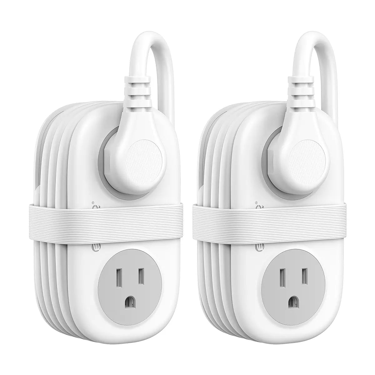 White travel power strips - two-piece set