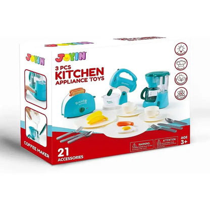 Kids Play Kitchen Appliances Set with Realistic Lights & Sounds