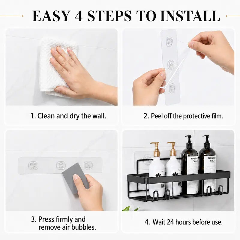 Transform Your Bathroom in Seconds: No-Drill Heavy-Duty Shower Caddy