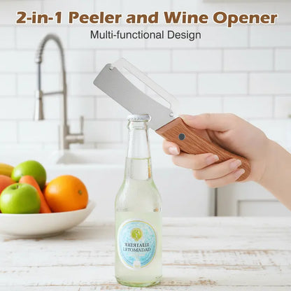Ultra-Sharp Stainless Steel Peeler with Solid Ergonomic Wood Handle | Buy 2 Get 1 Free
