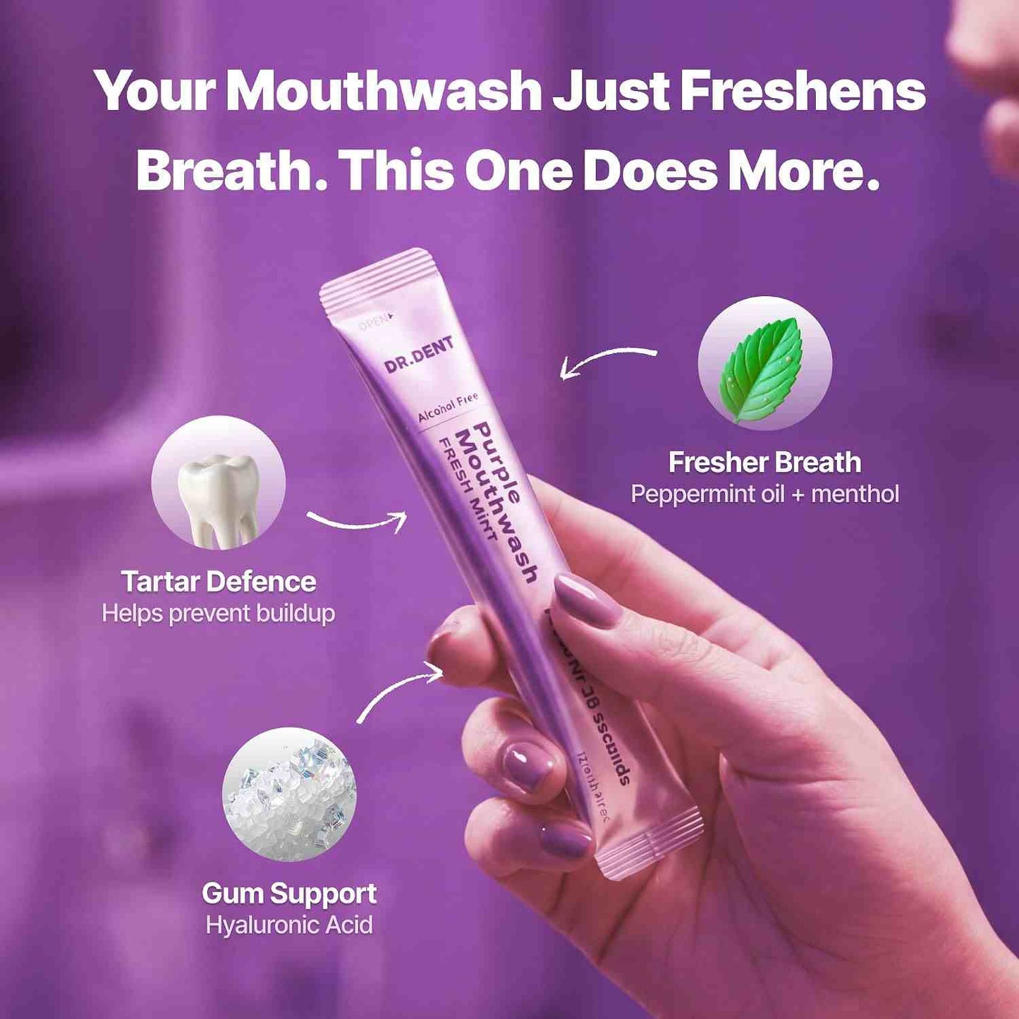 Instant Purple Teeth Whitening Color Correcting Mouthwash