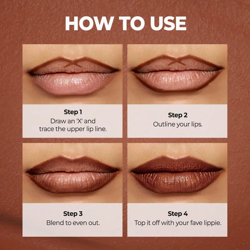 Soft Matte Lip Contour Pencil - Waterproof & Smooth Blendable Long-Wear Lip Liner