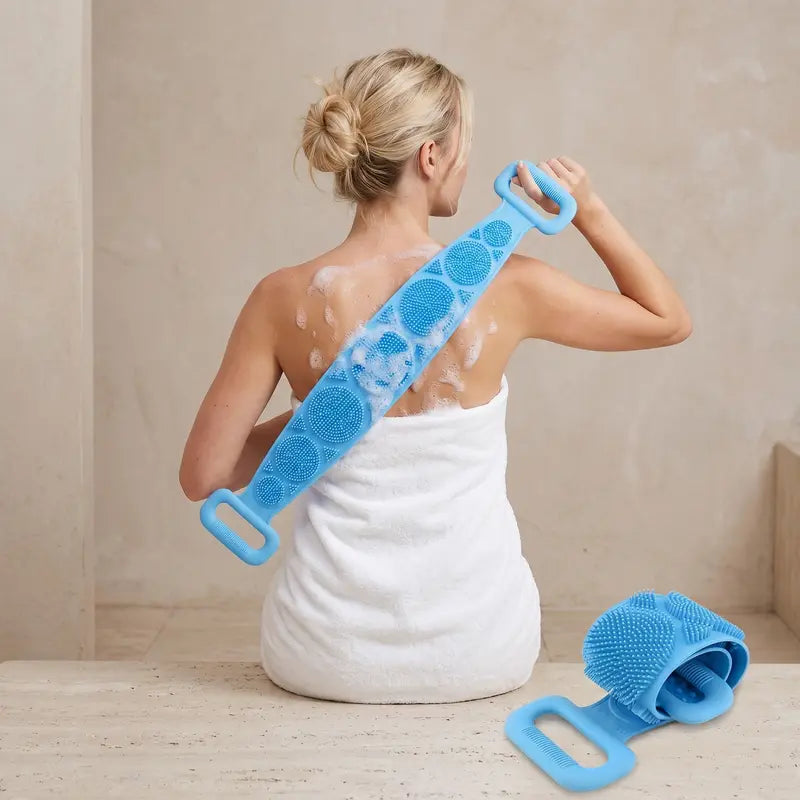 Double-Sided Silicone Back Scrubber for Easy Full-Body Exfoliation