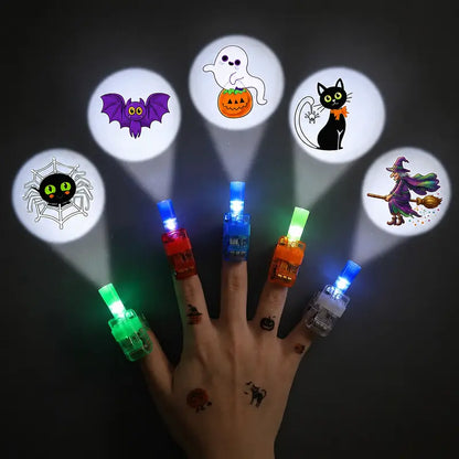 LED Halloween Finger Projector Rings – Mini Light-Up Party Favors for Kids | Buy 1 Get 1 Free