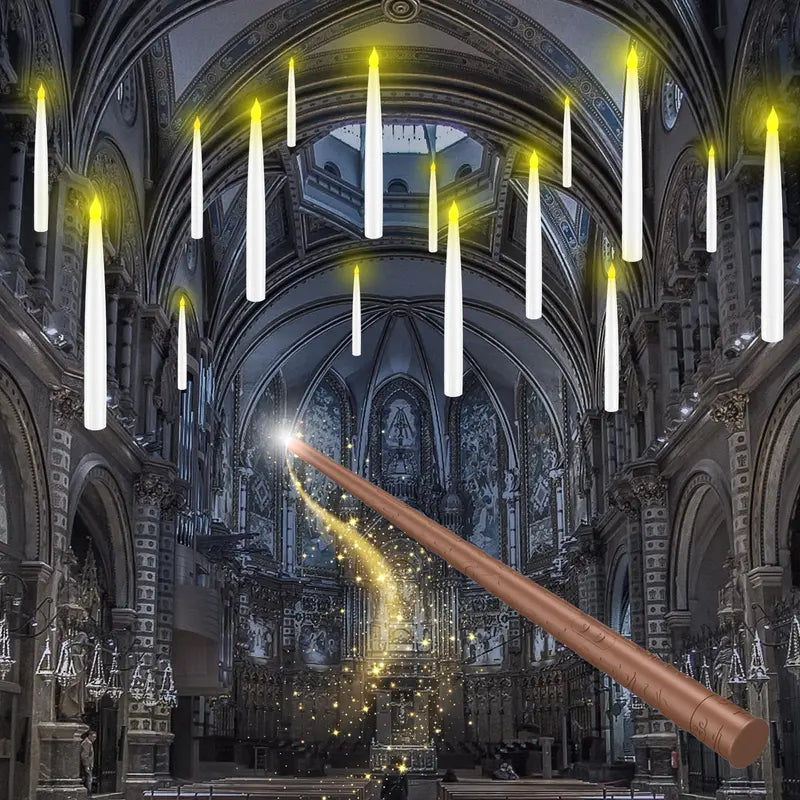 Cast Magic Anywhere: Floating LED Candles with Magic Wand Remote