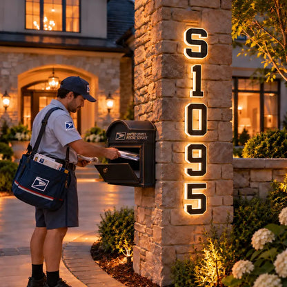Ultra-Bright 6.7-Inch Solar Lighted House Numbers For High Night Visibility
