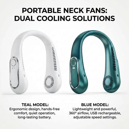 Portable Neck Fan with LED Display & 360° Instant Surround Cooling