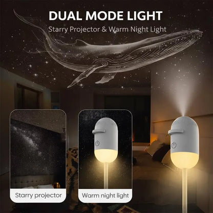 2-in-1 Galaxy Projection & Eye-Caring Night Light