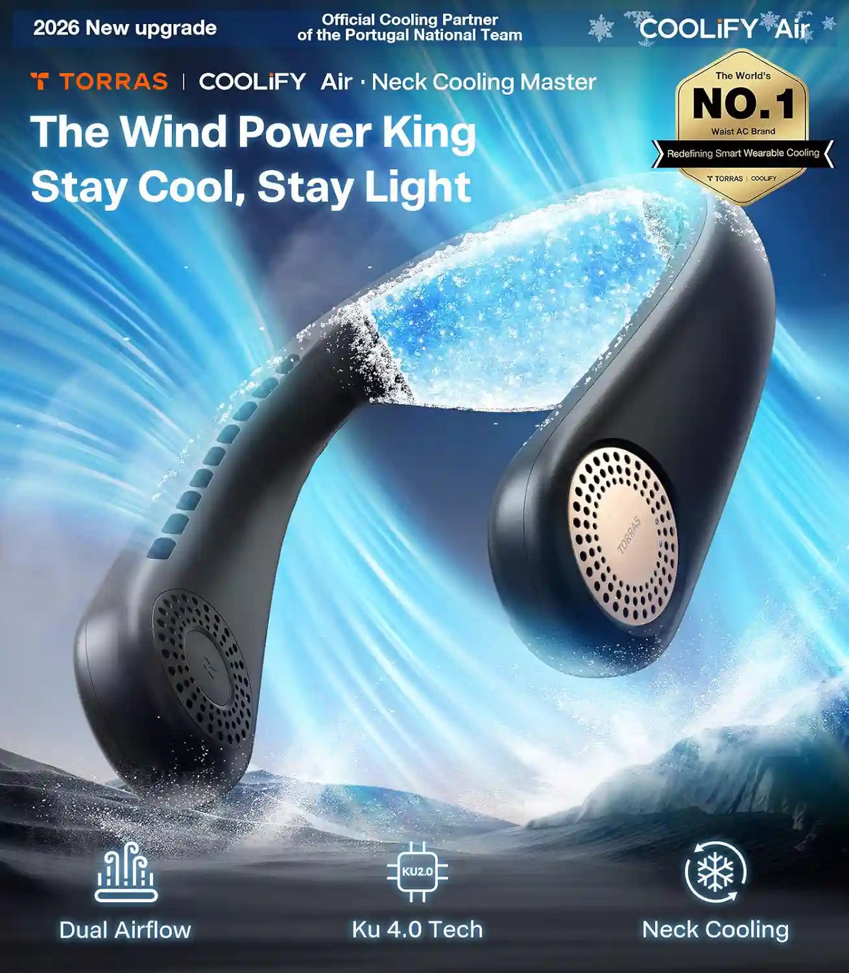 Instant Ice-Cooling Neck Air Conditioner with Dual Airflow Pro