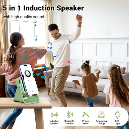 Instant Auto-Induction Speaker & 360° Rotating Phone Stand