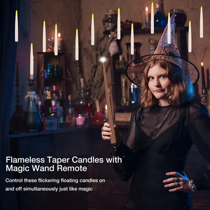 Cast Magic Anywhere: Floating LED Candles with Magic Wand Remote