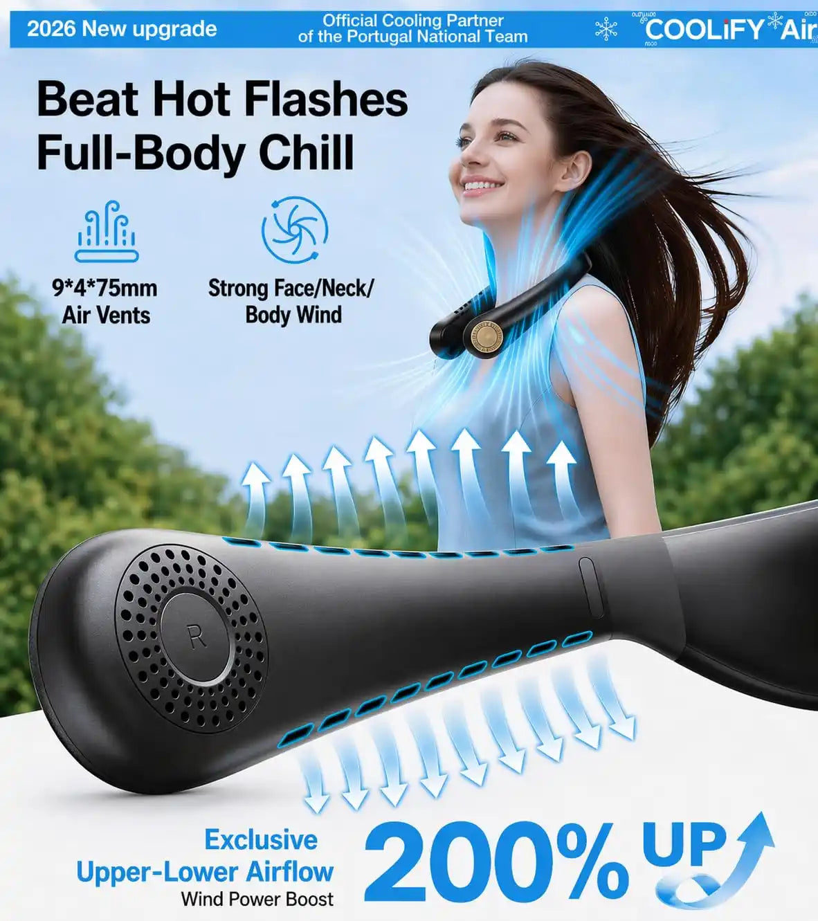 Instant Ice-Cooling Neck Air Conditioner with Dual Airflow Pro
