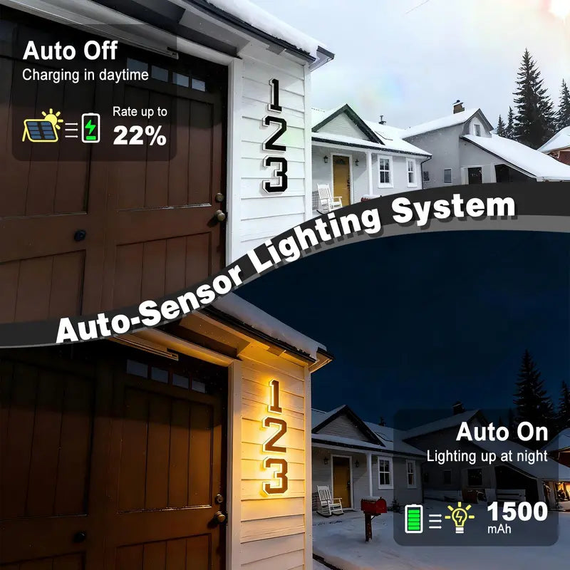 Ultra-Bright 6.7-Inch Solar Lighted House Numbers For High Night Visibility