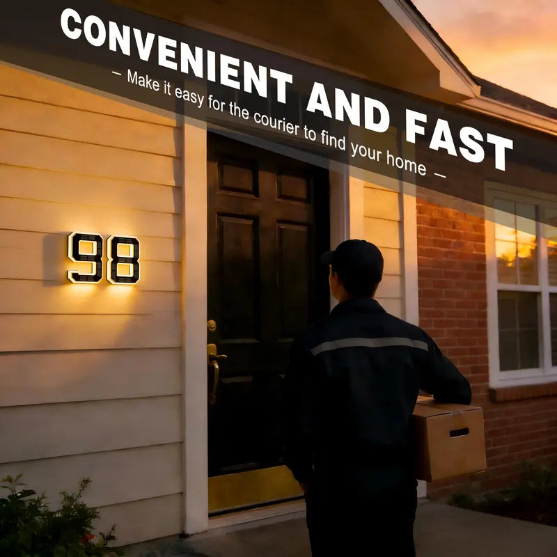 Ultra-Bright 6.7-Inch Solar Lighted House Numbers For High Night Visibility